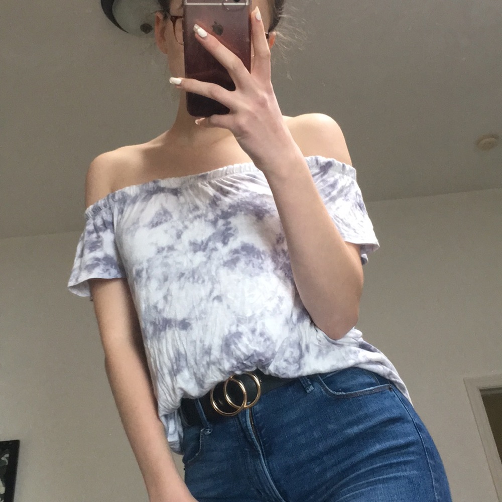 Off the shoulder tie dye top